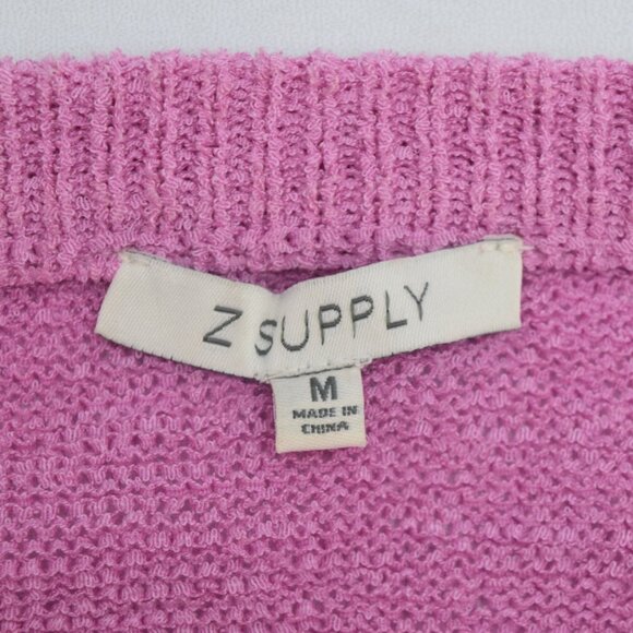 Pink Z Supply Beach Sweater Womens M Acrylic Nylon Blend - Picture 3 of 6